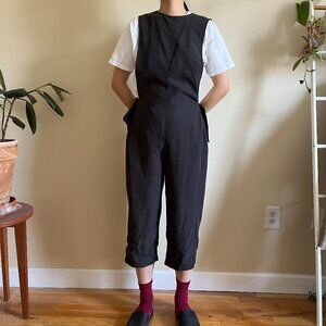 Urban Outfitters Cut-Out Cropped Black Jumpsuit